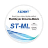 AZDENT Dental ST-ML Multilayer Zirconia Block Seven Layers Natural Shade Gradient 98mm - azdentall.com