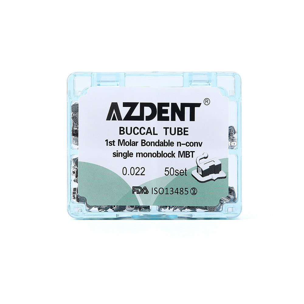 AZDENT Buccal Tube 1st Molar Bondable Monoblock Non-convertible MBT 0.022 50Sets/Box - azdentall.com