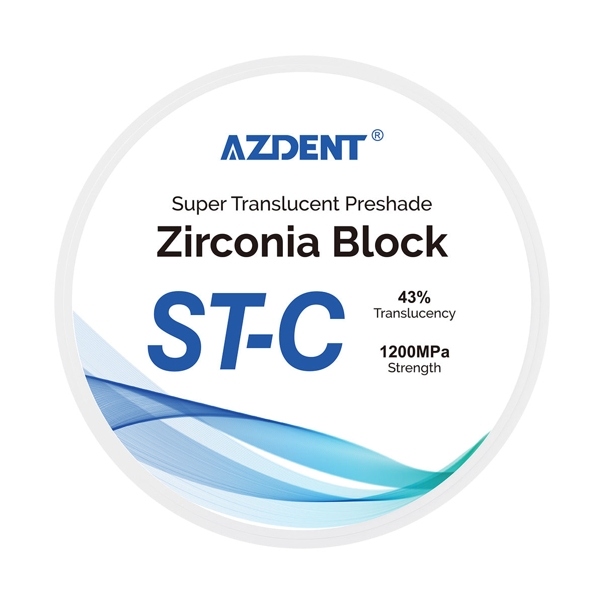 AZDENT Dental ST-C Pre-Shade Zirconia Block Disc High Translucency 98mm - azdentall.com