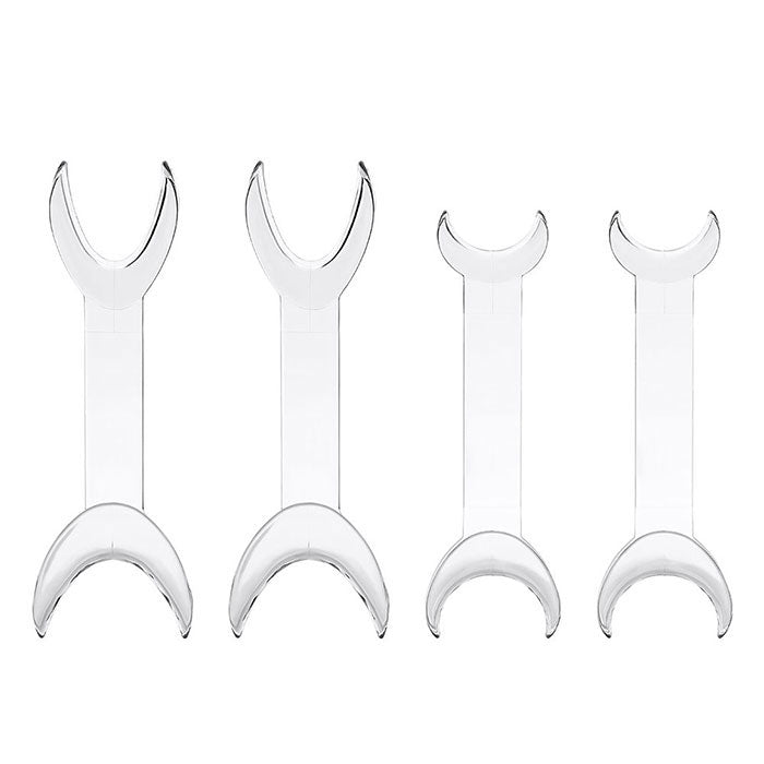 Dental T-Shape Double Head Cheek Retractors Mouth Opener Large & Small Transparent 4Pcs/Set - azdentall.com