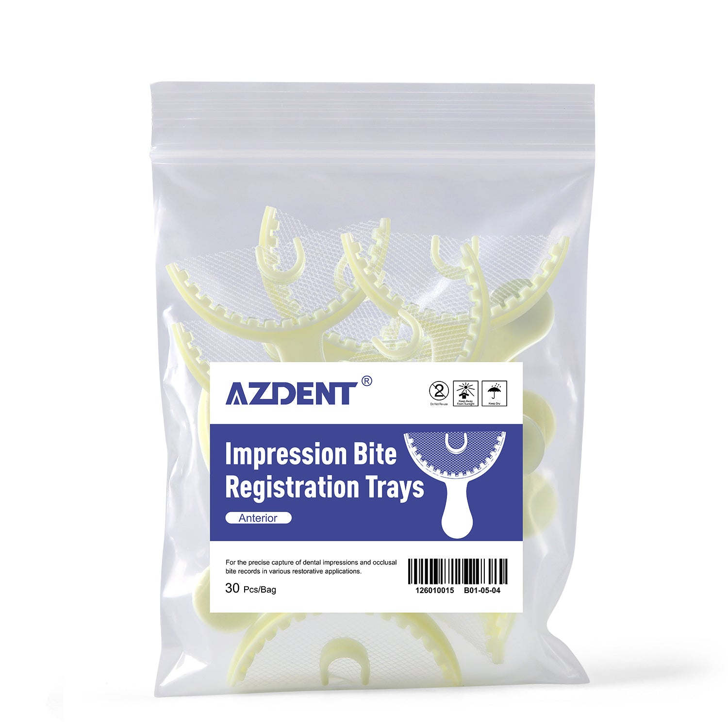 Dental Disposable Triple Impression Bite Registration Trays F/A/P/Q/S 30pcs/Bag - azdentall.com