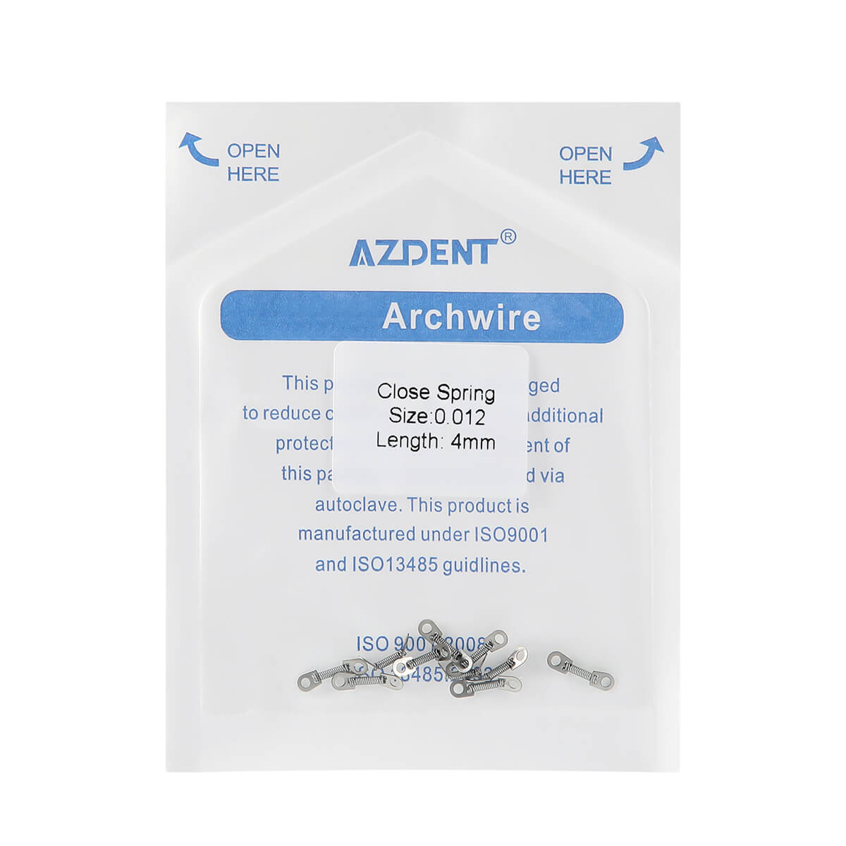 AZDENT Dental Orthodontic Accessory Closed Coil Spring 0.012 4mm 10pcs/Bag - azdentall.com