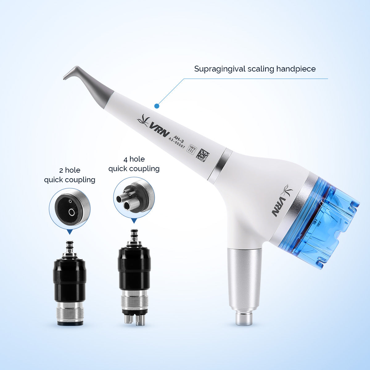 Dental Air Polisher Teeth Polishing Handpiece Whitening Spary Detachable 360° Rotating Handpiece With Quick Coupler 2/4 Hole - azdentall.com