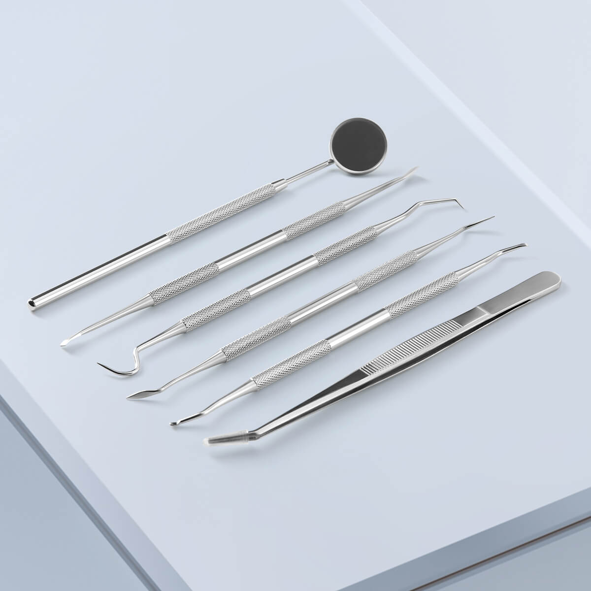 Dental Stainless Steel Clean Tool Mirror Tweezers Probe Cleaner Remover - azdentall.com