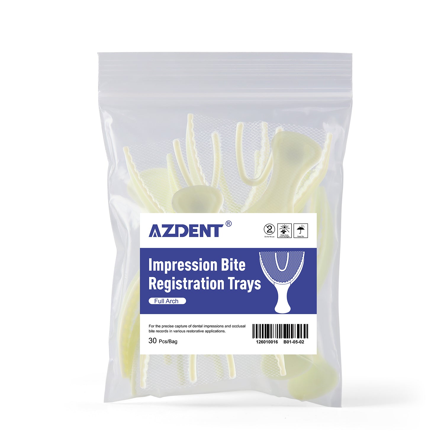 Dental Disposable Triple Impression Bite Registration Trays F/A/P/Q/S 30pcs/Bag - azdentall.com