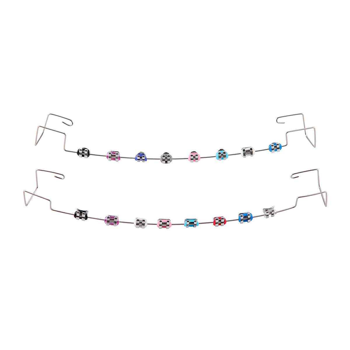 Orthodontic Temporary Tooth Decoration with Metal Archwires Bracket and Ligature Ties 2pcs/Pair - azdentall.com