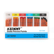 AZDENT Gutta Percha Points With Scale #15-40 Taper Size 0.04 Color Coded 60/Box - azdentall.com