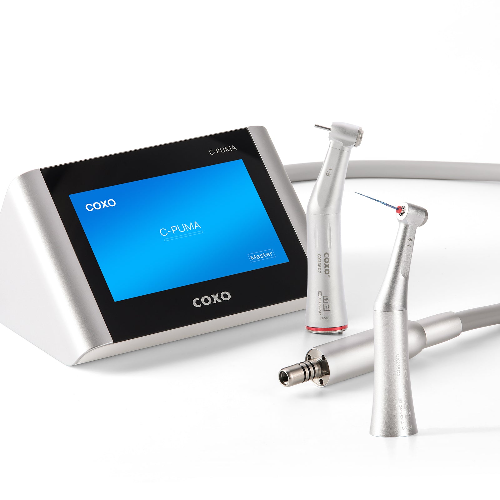 COXO C PUMA Master Dental LED Electric Endo Motor with 1:5 & 6:1 Contra Angle Handpieces - azdentall.com