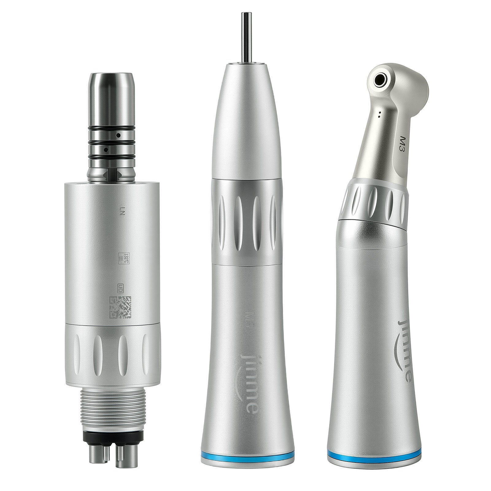 Jinme LN Low Speed Handpiece Kit 1:1 Inner Channel 4 Hole Contra Angle Straight Handpiece & Air Motor - azdentall.com