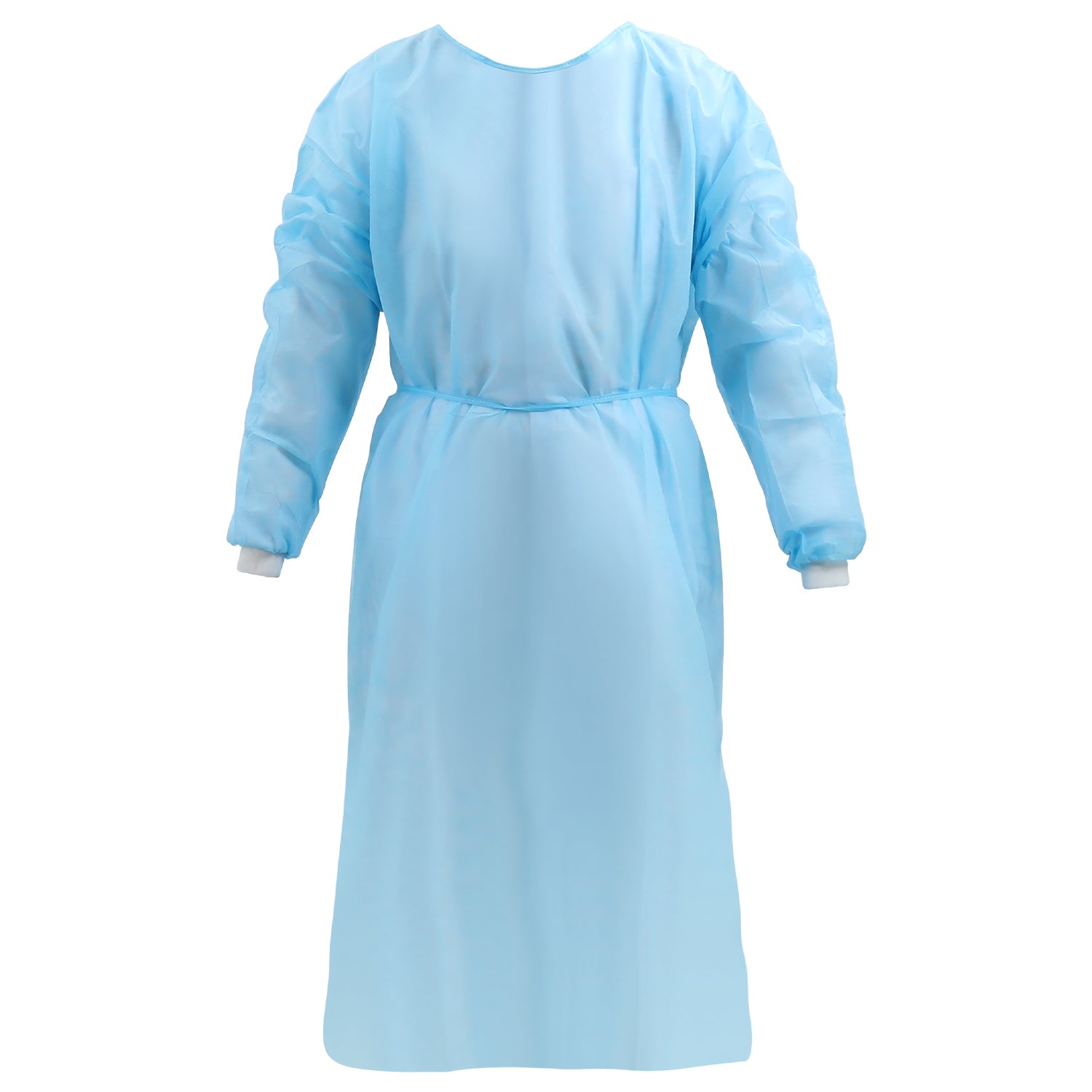 Disposable Isolation Gowns PP Medical Gowns Long with Knitted Cuffs Blue - azdentall.com
