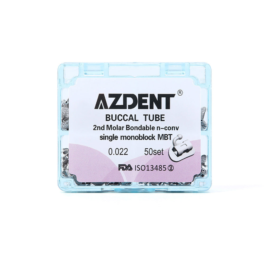 AZDENT Buccal Tube 2nd Molar Bondable Monoblock Non-convertible MBT 0.022 50Sets/Box - azdentall.com