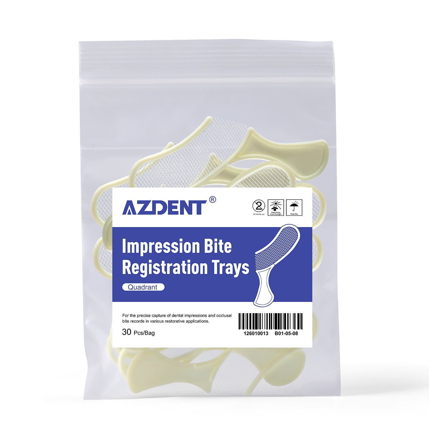 Dental Disposable Triple Impression Bite Registration Trays F/A/P/Q/S 30pcs/Bag - azdentall.com
