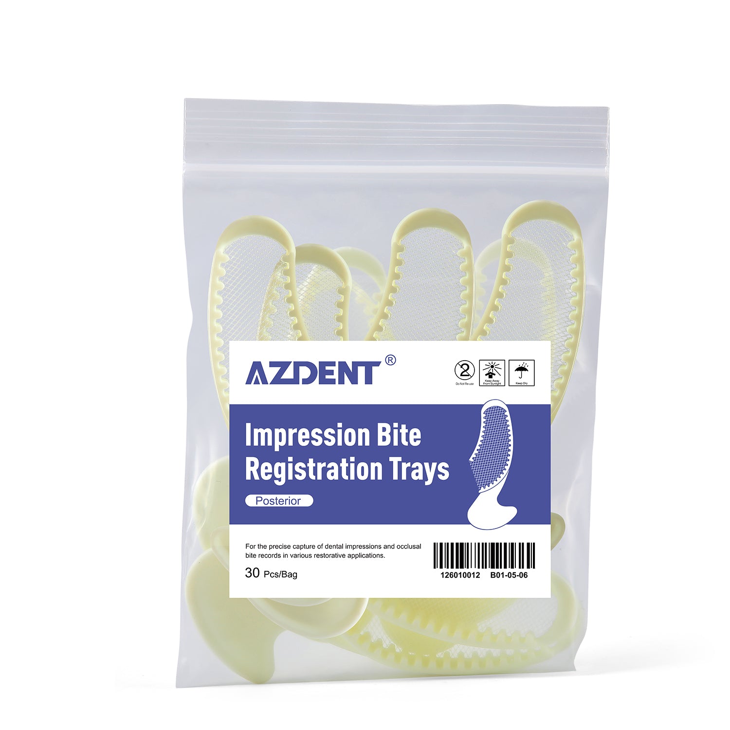 Dental Disposable Triple Impression Bite Registration Trays F/A/P/Q/S 30pcs/Bag - azdentall.com