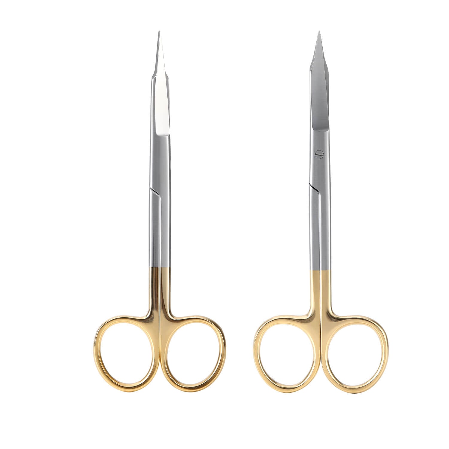 Dental Surgical Scissors 13cm Straight/Curved Tip Gold Handle - azdentall.com