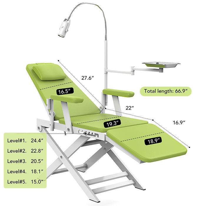 Dental Portable Chair Simple Type-Folding Chair With LED Cold Light Green - azdentall.com