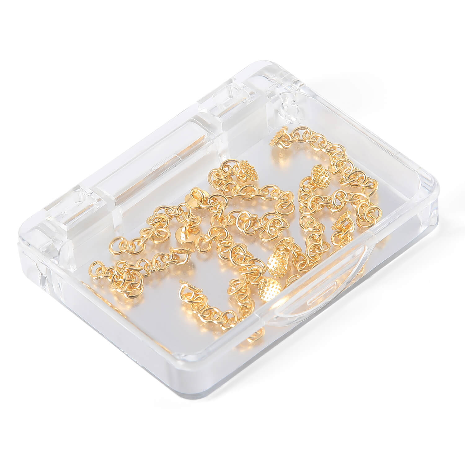 Dental Orthodontic Lingual Button Chain Gold Monoblock Round Mesh Base 10Pcs/Box  - azdentall.com