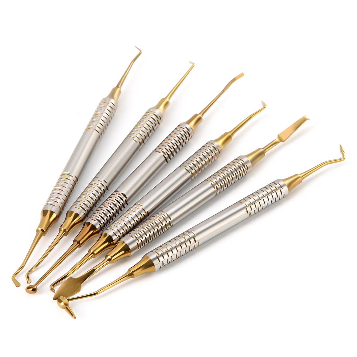 Dental Tools Composite Resin Filling Spatula Titanium Plated Head Filler Gold - azdentall.com