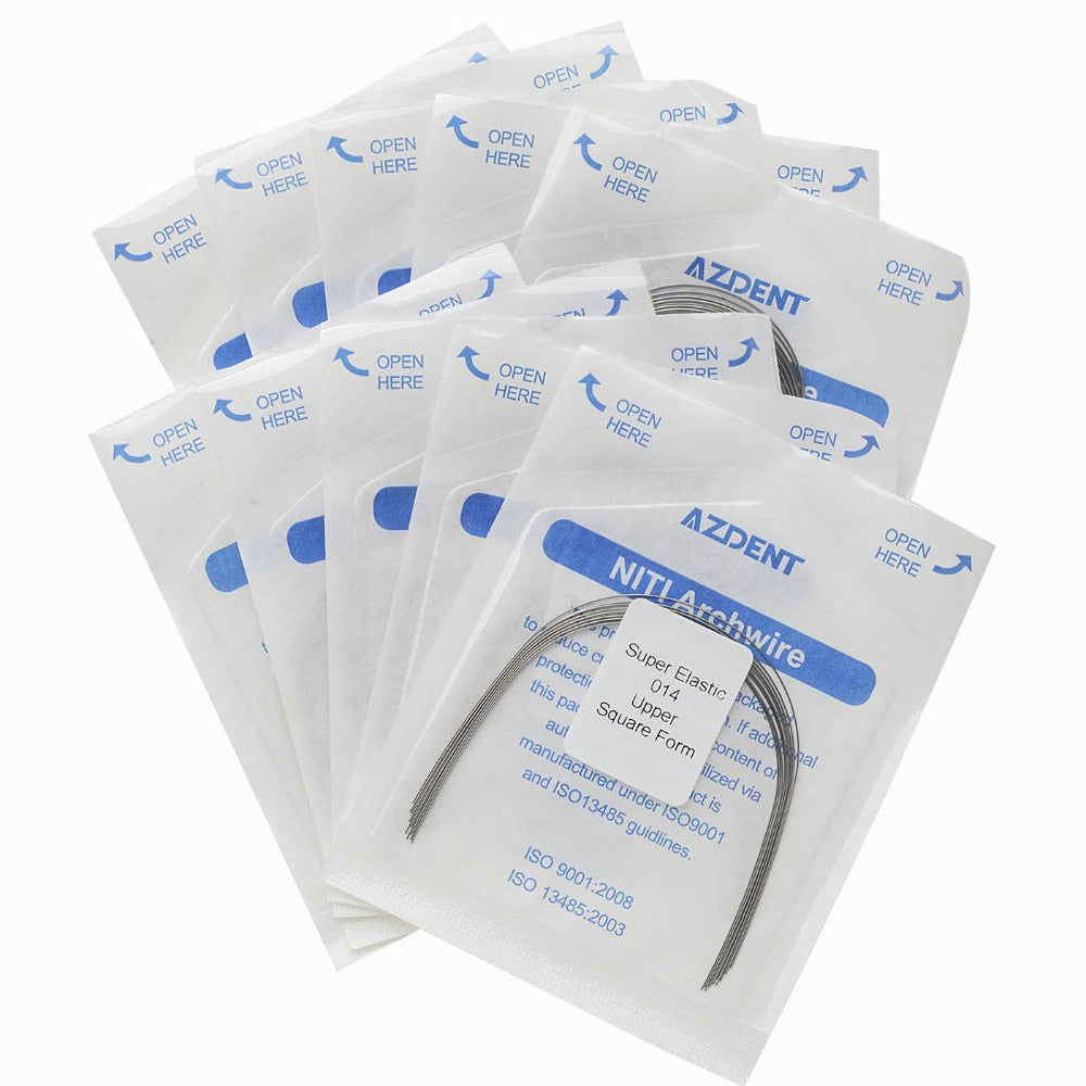 AZDENT Dental Orthodontic Archwires NiTi Super Elastic Square Round Full Size 10pcs/Pack - azdentall.com