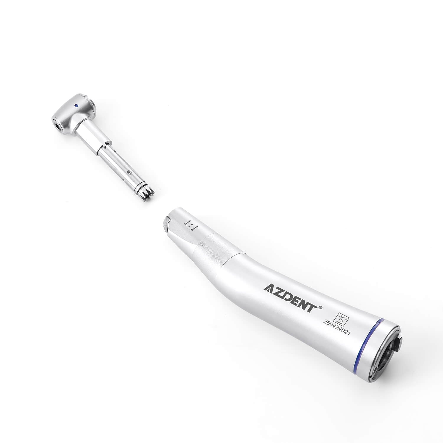 AZDENT Dental 1:1 Fiber Optic LED Low Speed Contra Angle Handpiece Removable Design - azdentall.com