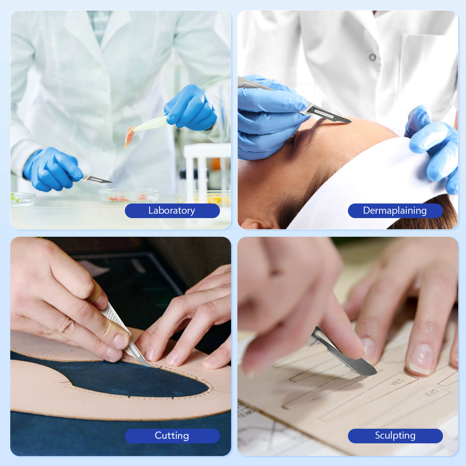 Dental Surgical Sterile Scalpel Blades Carbon with Plastic Handle 10# 11# 12# 15# 10Pcs/Box - azdentall.com