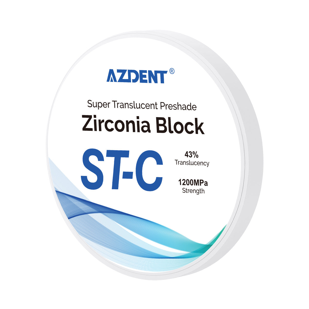 AZDENT Dental ST-C Pre-Shade Zirconia Block Disc High Translucency 98mm - azdentall.com