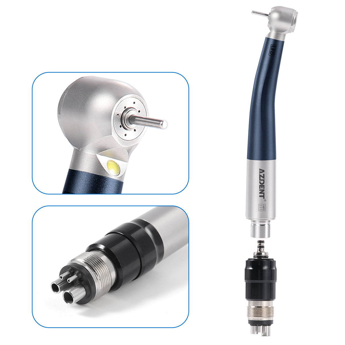 AZDENT E-generator LED High Speed Handpiece Quick Coupler 4 Hole
