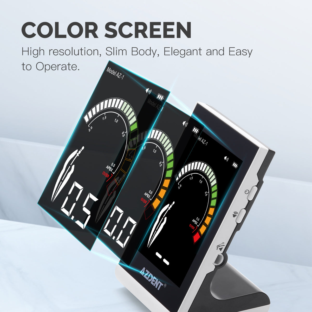 AZDENT Dental Endodontic Apex Locator Root Canal Measurement Tool Multi-color Screen Touch Inductive Button - azdentall.com