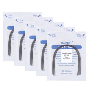 5 Packs AZDENT Thermal Active NiTi Archwire Natural Form Rectangular 0.017 x 0.025 Upper 10pcs/Pack - azdentall.com