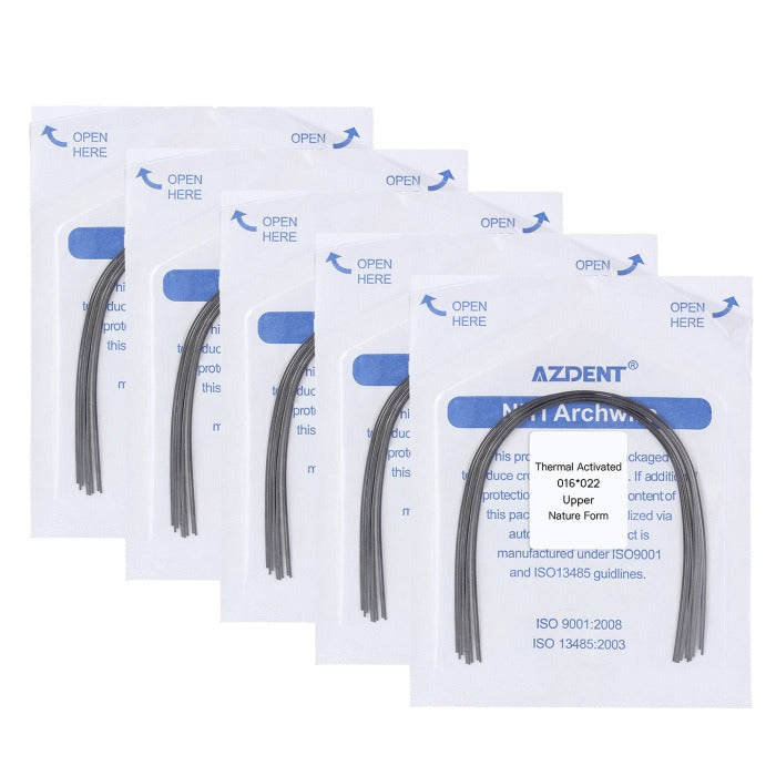 5 Packs AZDENT Thermal Active NiTi Archwire Natural Form Rectangular 0.016 x 0.022 Upper 10pcs/Pack - azdentall.com