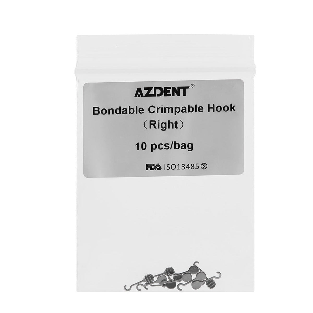 AZDENT Dental Orthodontic Bondable Crimpable Long Hooks Right/Left 10pcs/Pack - azdentall.com