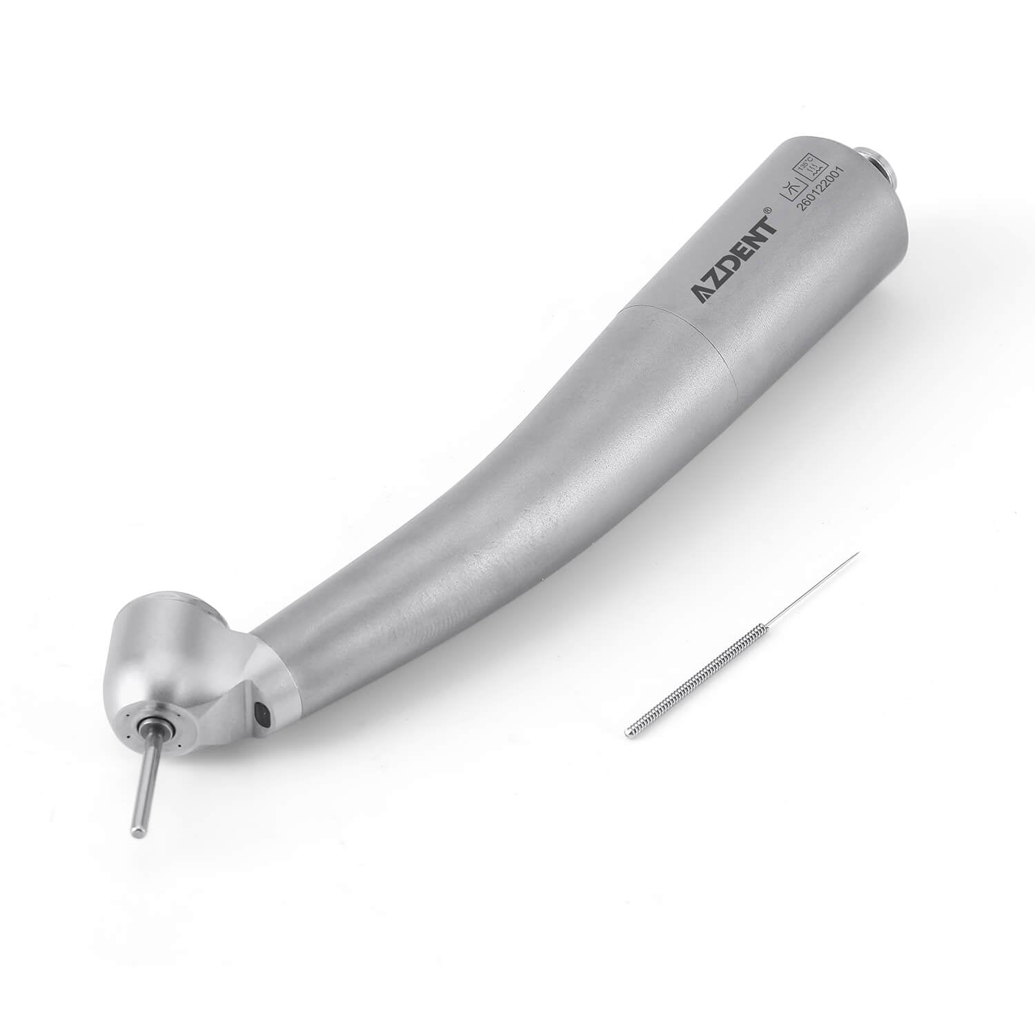 AZDENT Dental LED Fiber Optic 45° High Speed Handpiece Titanium Standard Head Four Water Spray / 6 Holes Quick Coupler - azdentall.com