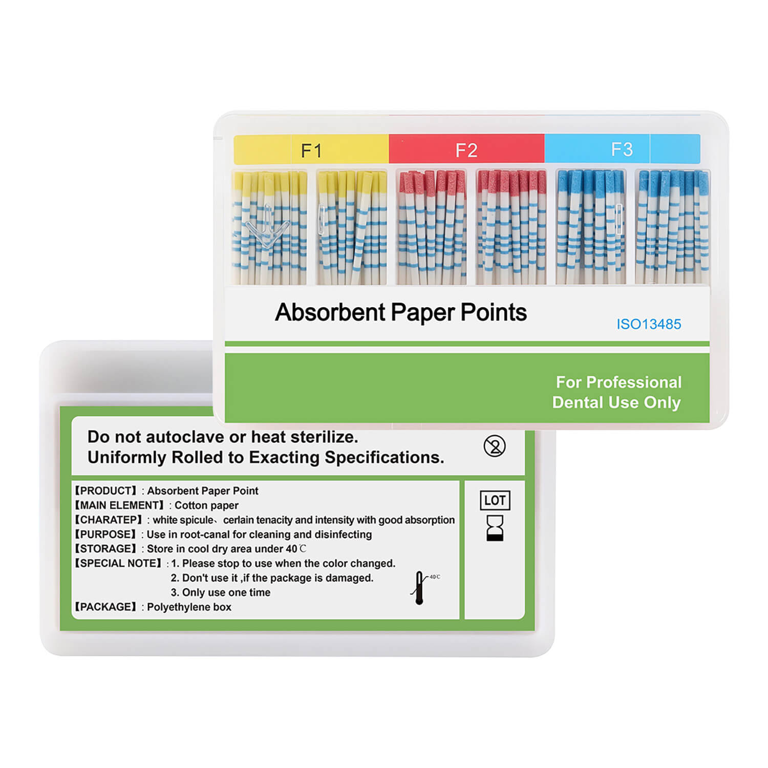 Absorbent Paper Points with Scale F Series Mixed F1 F2 F3 100pcs/Box - azdentall.com