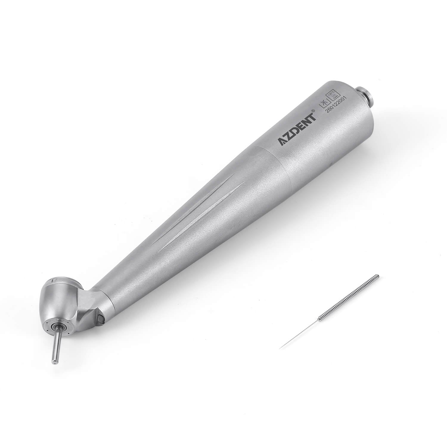 AZDENT Dental LED Fiber Optic 45° High Speed Handpiece Titanium Mini Head Four Water Spray / 6 Holes Quick Coupler - azdentall.com