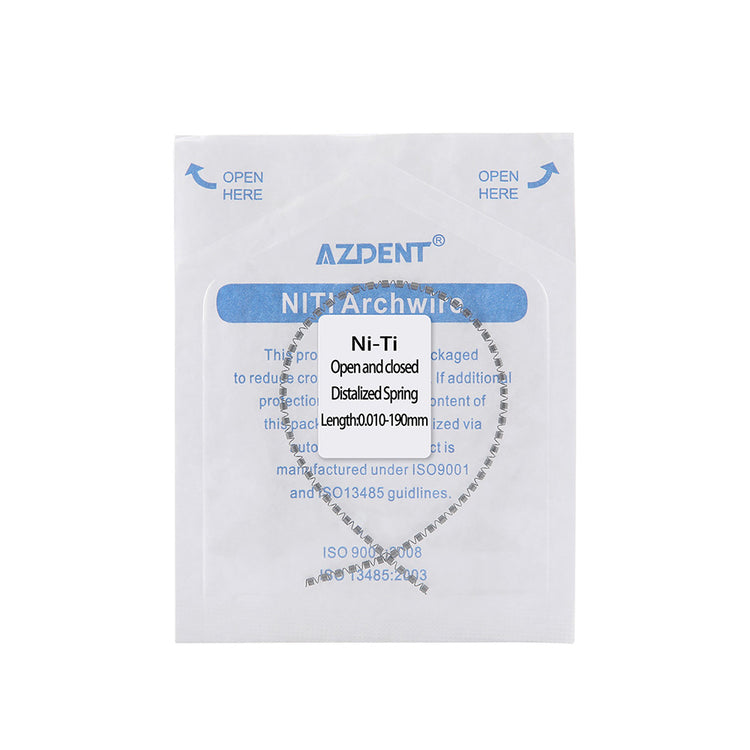 AZDENT Dental Orthodontic NI-TI Open and Closed Distalized Spring 190mm 0.008/0.010/0.012 1pc/Pack - azdentall.com