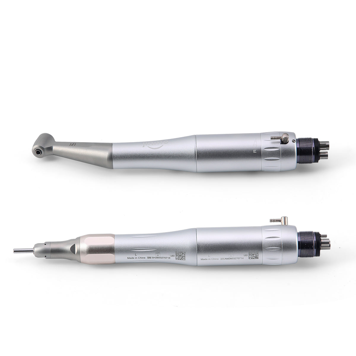 Jinme M1-L Low Speed Handpiece Kit 1:1 External Water Spray 4 Hole Contra Angle Straight Handpiece & Air Motor - azdentall.com