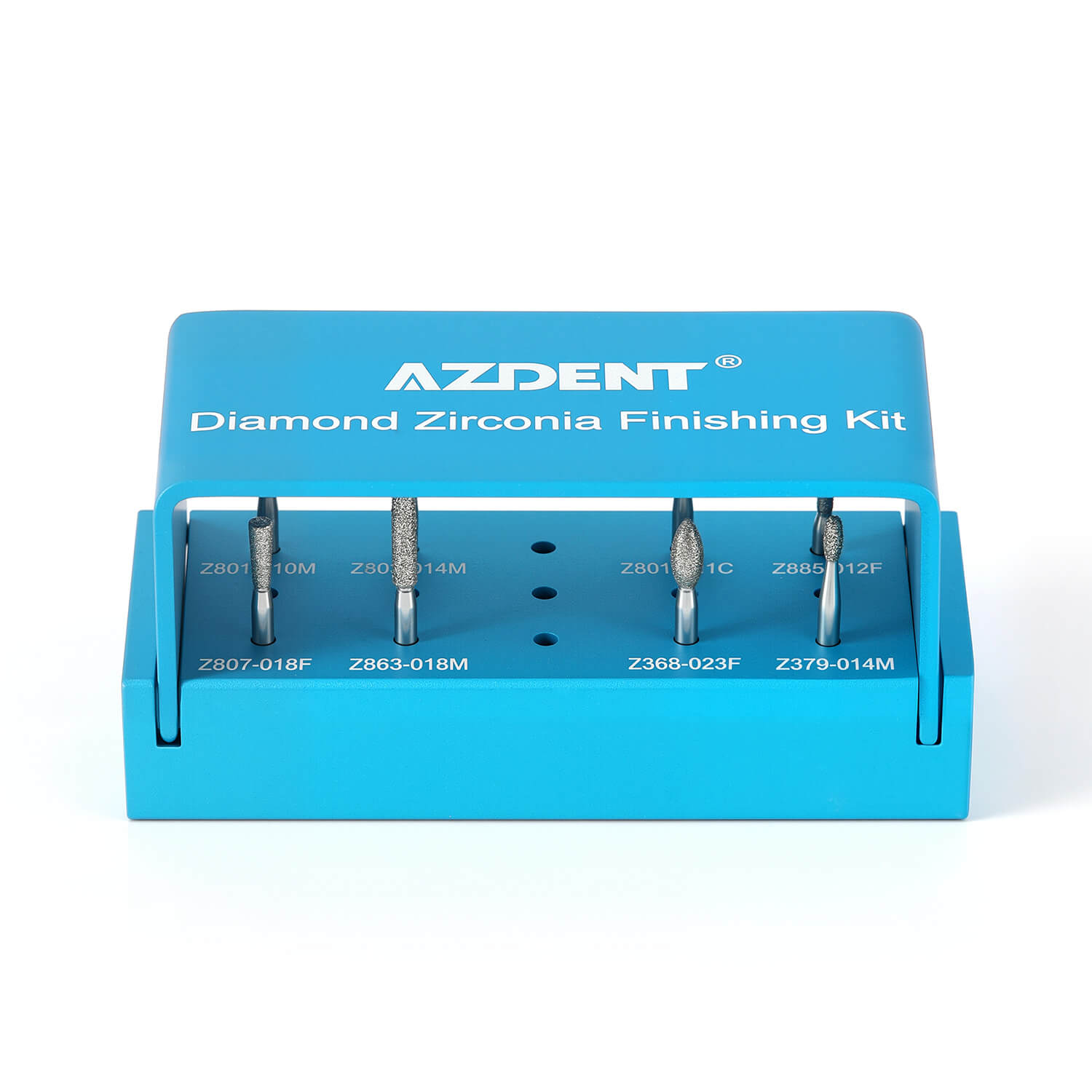 AZDENT Dental Zirconia Diamond Finishing Bur Kit FG 1.6mm Blue 8pcs/Box - azdentall.com