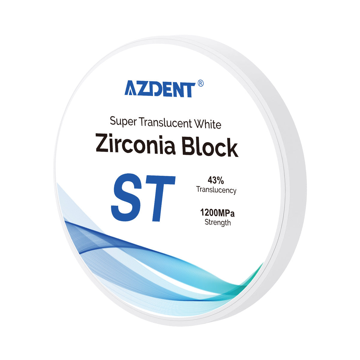 AZDENT Dental ST White Zirconia Block Disc Super Translucent 98mm - azdentall.com