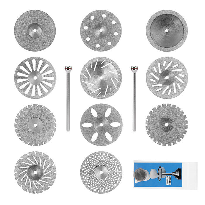 Dental Lab Thin Diamond Disc Cutting Double Side Disk Tool For Polisher Machine Mixed 11 Models - azdentall.com