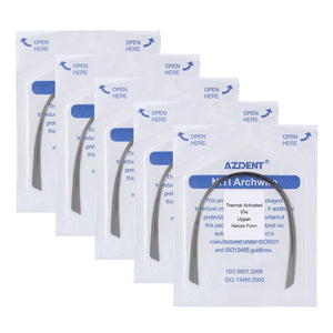 5 Packs AZDENT Thermal Active NiTi Archwire Natural Form Round 0.014 Upper 10pcs/Pack -azdentall.com