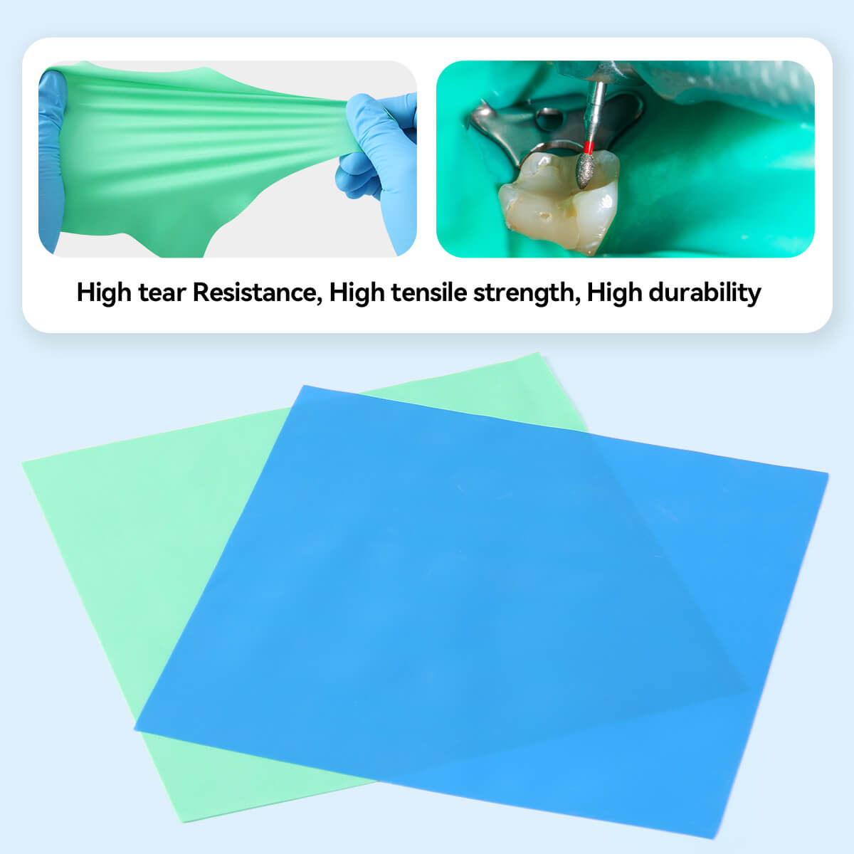 Dental Rubber Dams Natural Latex 6"x6" 36pcs/Box - azdentall.com