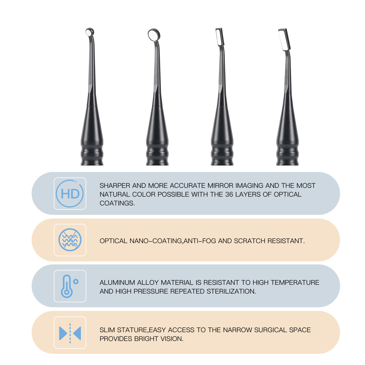 Dental Micro Mouth Mirror Sterilizable Reflector Odontoscope 4 Sizes - azdentall.com