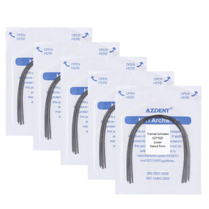 5 Packs AZDENT Thermal Active NiTi Archwire Natural Form Rectangular 0.021 x 0.025 Lower 10pcs/Pack - azdentall.com