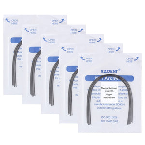 5 Packs AZDENT Thermal Active NiTi Archwire Natural Form Rectangular 0.016 x 0.025 Upper 10pcs/Pack - azdentall.com