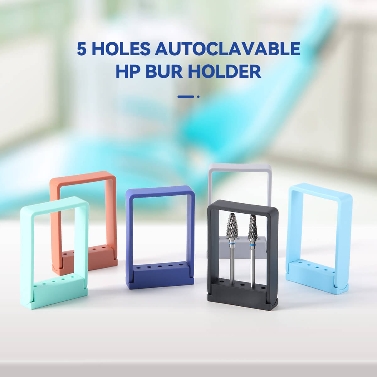 Dental 5 Holes HP Bur Autoclave Holder Compound Plastic - azdentall.com