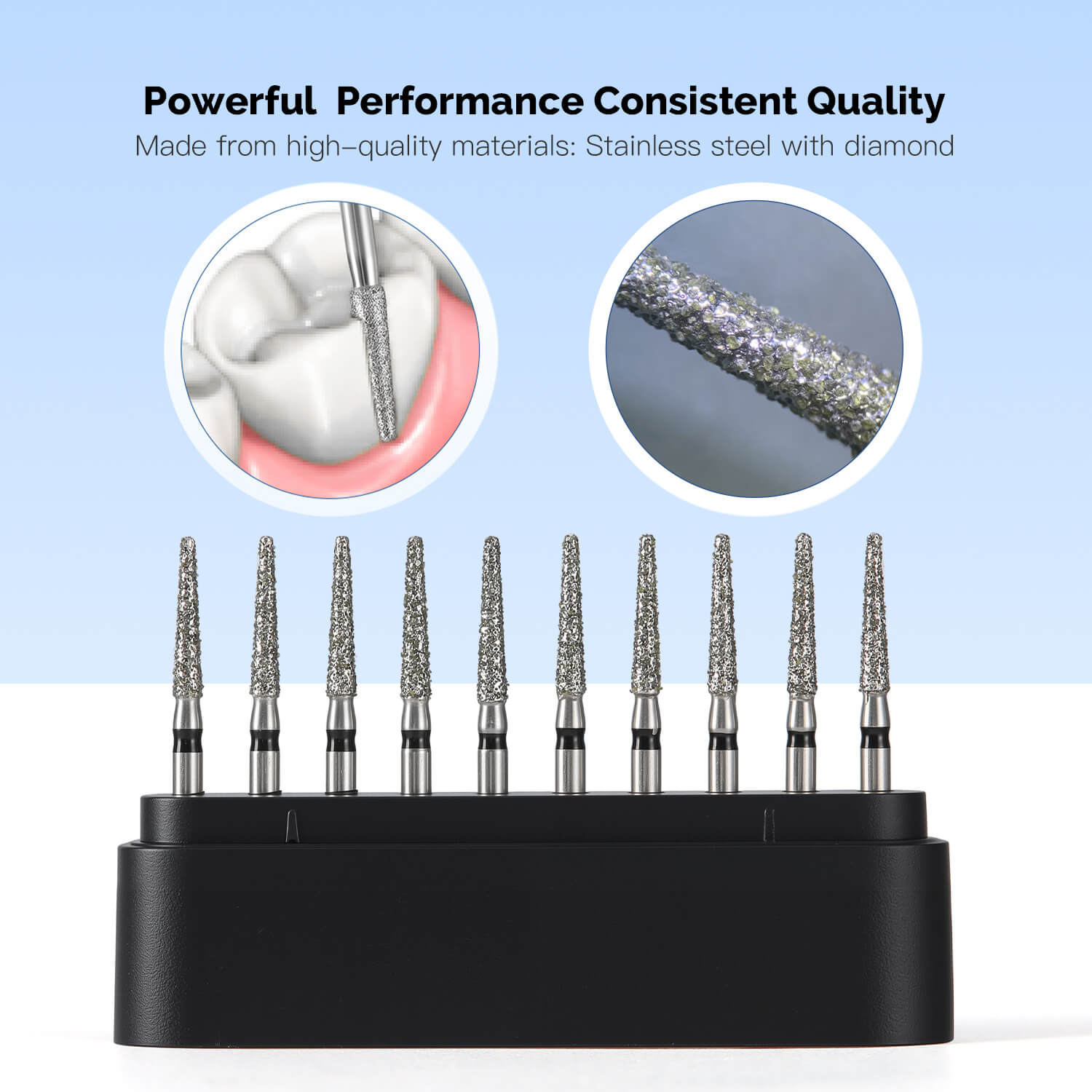 AZDENT Dental Diamond Burs Drills FG 1.6mm Flat/Round 10pcs/Box - azdentall.com