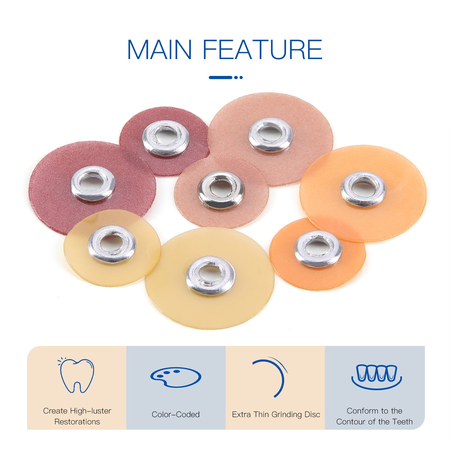 Dental Finishing & Polishing Discs 1/2" or 3/8" Coarse Medium Fine Superfine & Mandrel CA 2.35mm - azdentall.com