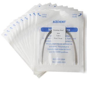 10 Packs AZDENT Archwire Stainless Steel Oval Form Round 0.018 Lower 10pcs/Pack - azdentall.com