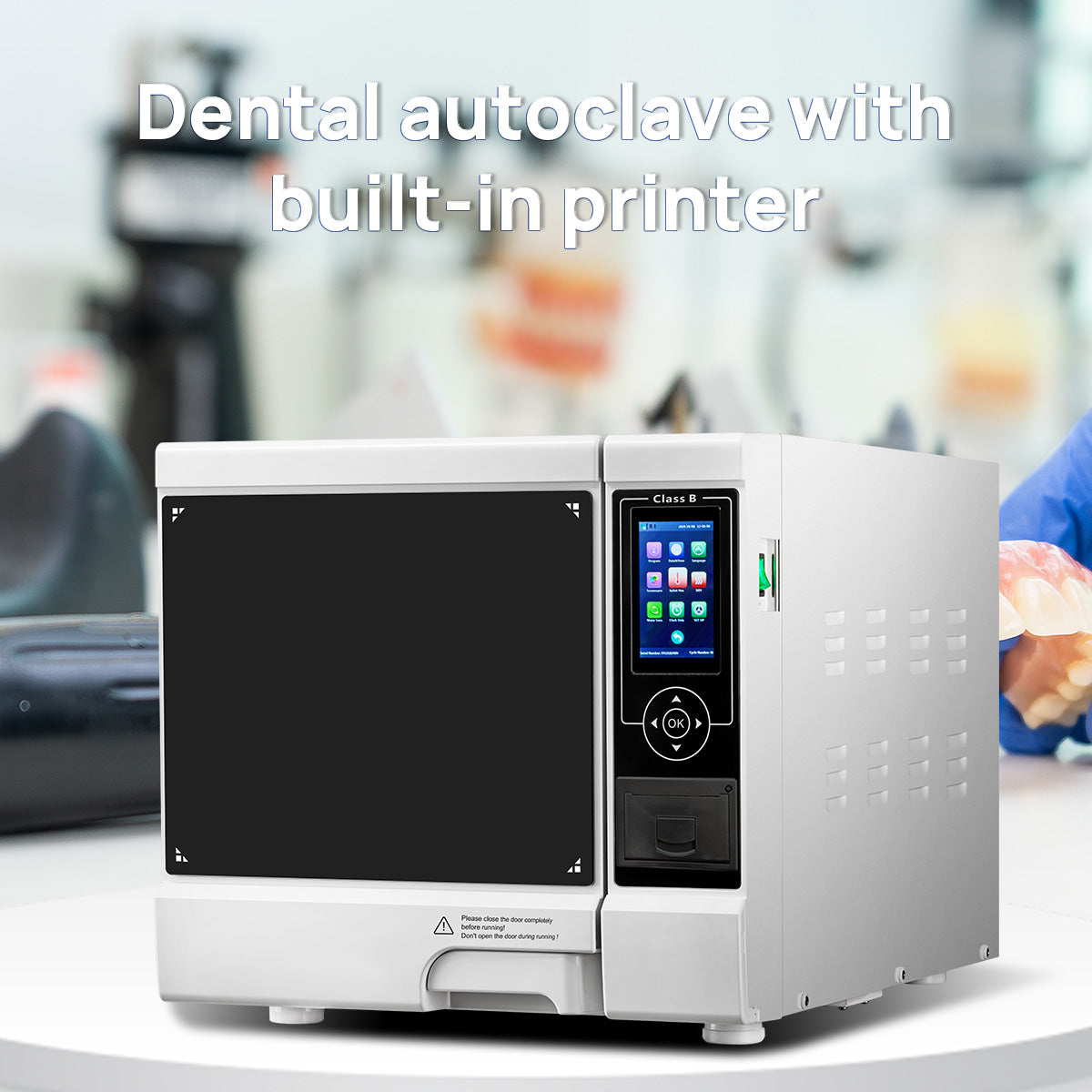 Dental Autoclave Steam Sterilizer Table Top LCD Built-in Printer Class B Dry Function 22L - azdentall.com