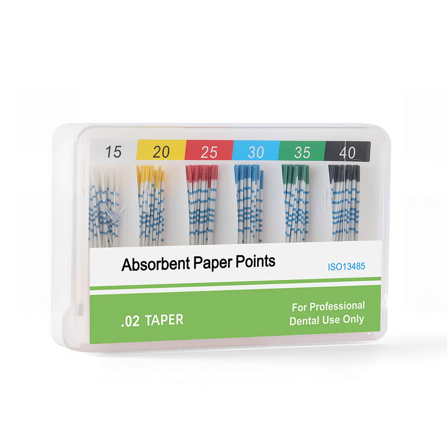 Absorbent Paper Points with Scale 15-40# Taper Size 0.02 Color Coded 200pcs/Box - azdentall.com