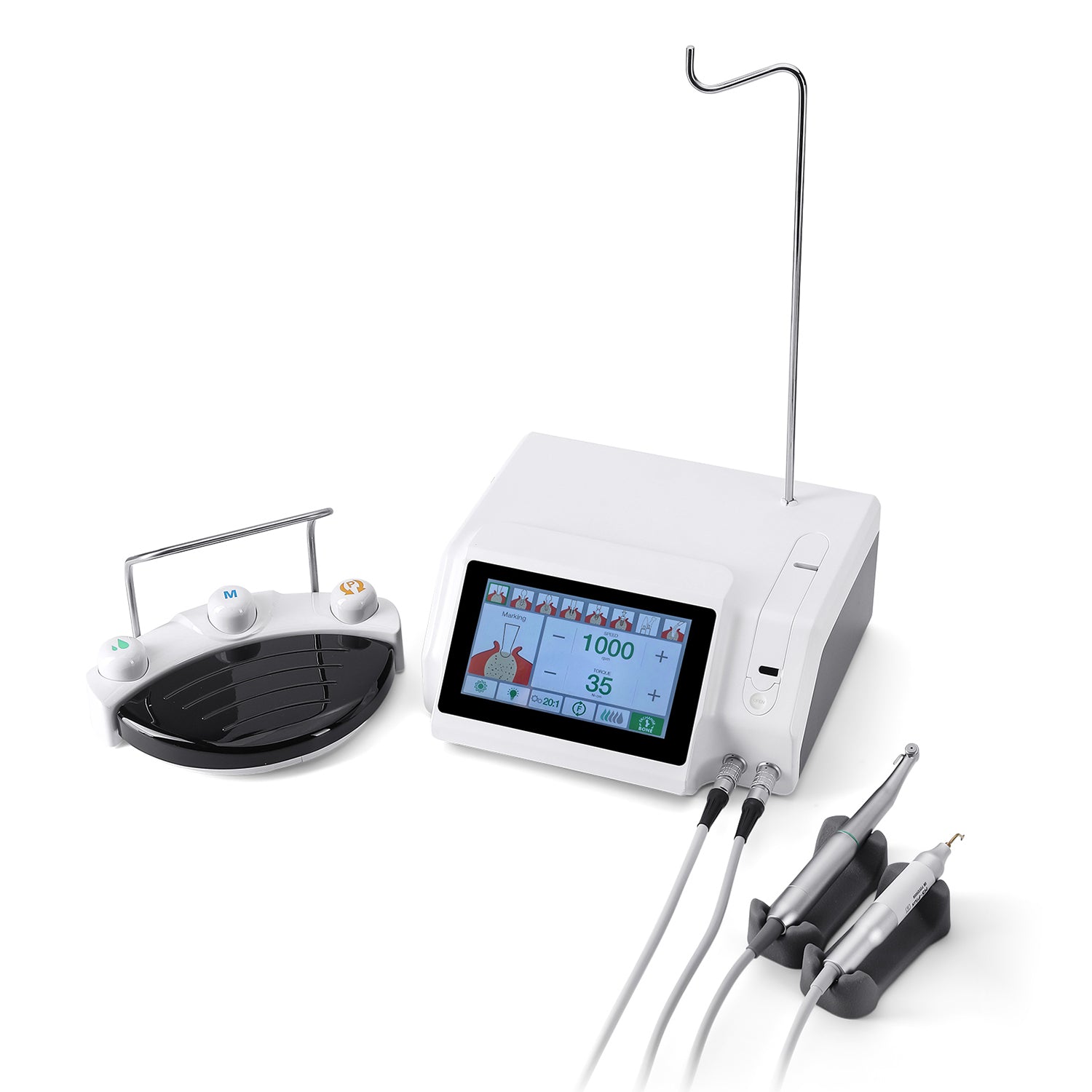 Dental 2 IN 1 Surgical Implant Motor Unit & Ultrasonic Bone Surgery with Two Handles and 20:1 LED Contra Angle - azdentall.com